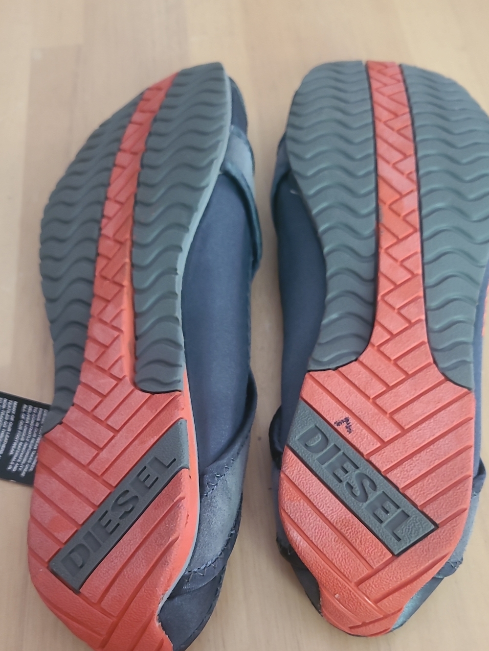 Diesel Gray and Orange Slip-On Suede Sneakers - Picture 6 of 6